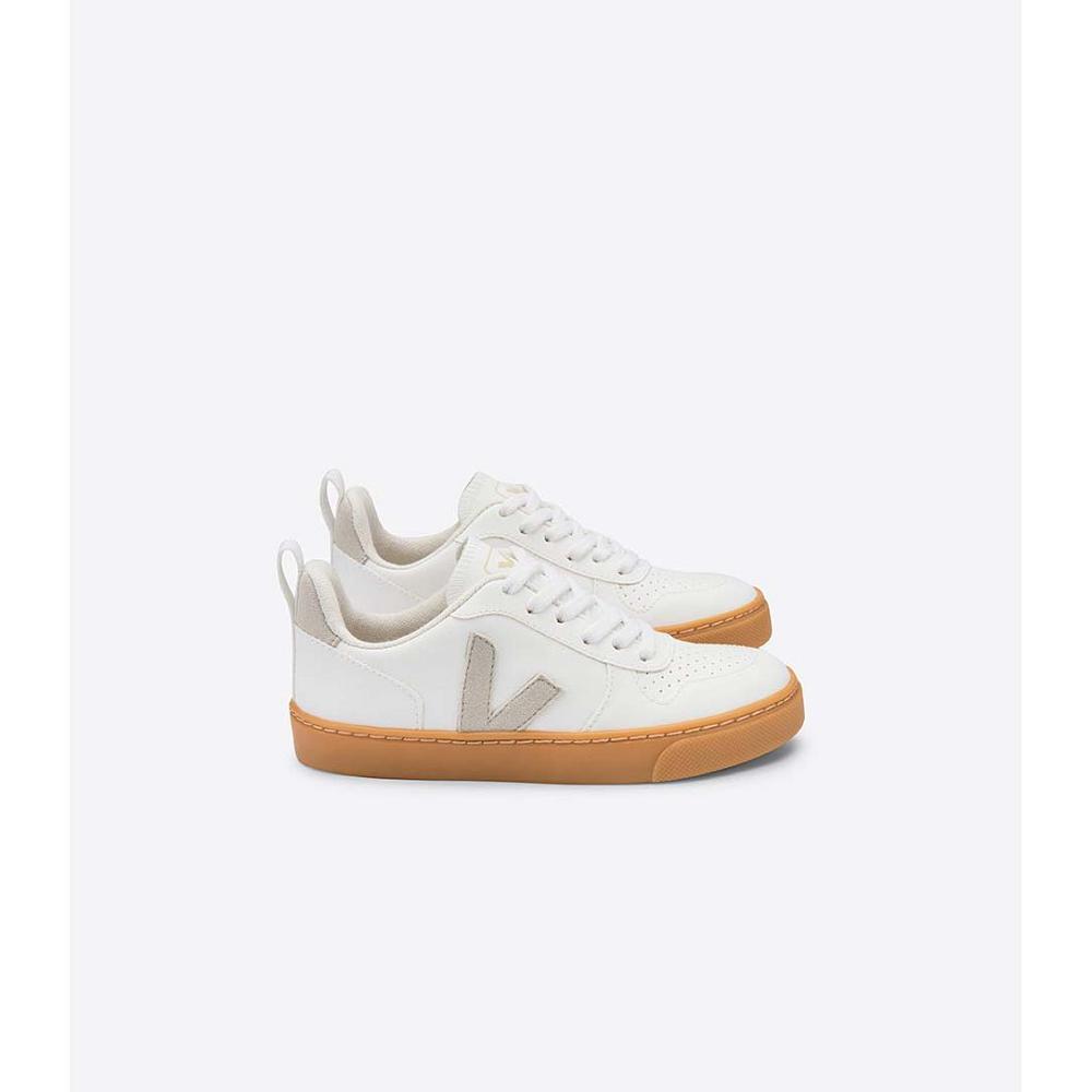 Veja V-10 CWL Sneakers Kinderen White/Beige | NL 837ILH